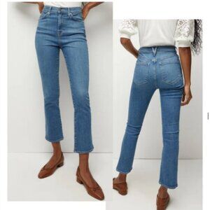 Veronica Beard Carly Kick Flare High Rise in Bright Lakeshore Denim Jeans 26